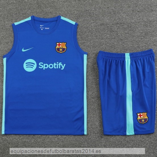 Nuevo Entrenamiento Sin Mangas Conjunto Completo Barcelona 23/24 I Azul Baratas